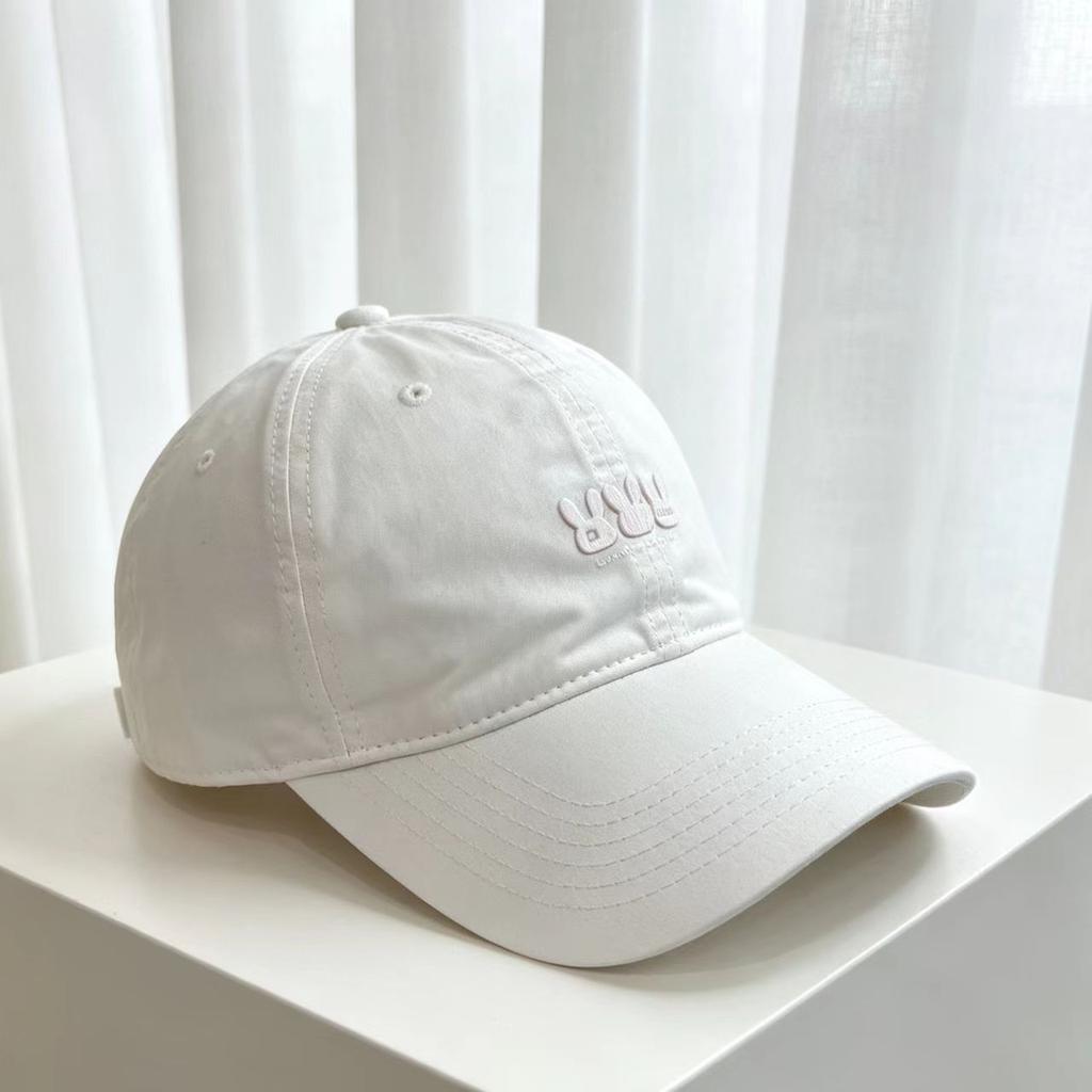 New letter rabbit embroidery baseball cap cap female simple soft top spring and summer sunshade shows small face