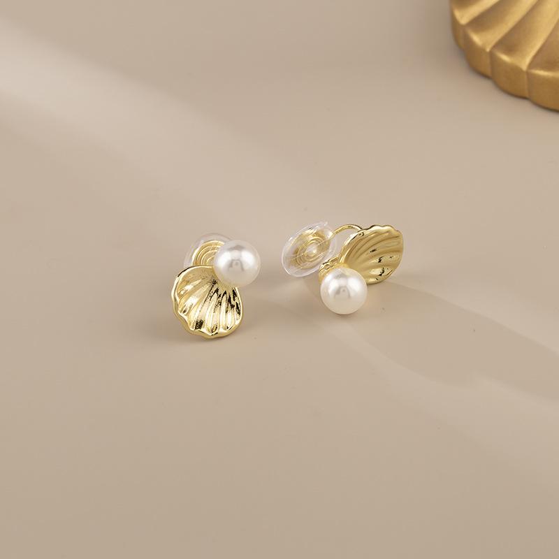 

Роскошные серьги с имитацией жемчуга, золотые ракушки, модные серьги, спираль от комаров, без пирсинга, зажим для ушей, женские серьги