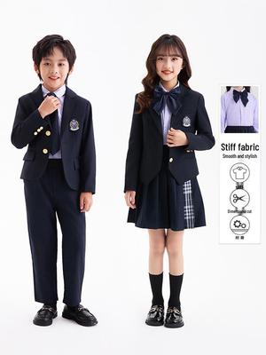 Children's Autumn/Winter Suit: Long-Sleeved Jacket & Pants Set for Boys & Girls - School/Kindergarten Uniform