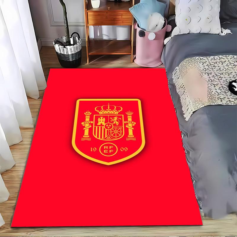 Roter Teppich mit Spanien-Emblem-Design, Wappen mit Krone, RFEF-Logo, 1909 Geeignet als Anti-Rutsch-Matte für Wohnzimmer, Schlafzimmer, Sofas