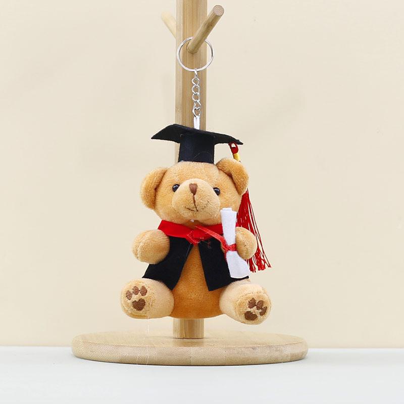 Doctor Bear Plush Toys Soft Filled Doll Keychain Student Souvenir Graduation