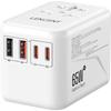 Travel Adapter - Lencent - Gan3 65w - 2 Usb-a Qc4.0 - 2 Usb-c Pd3.0 - Interchangeable Plugs