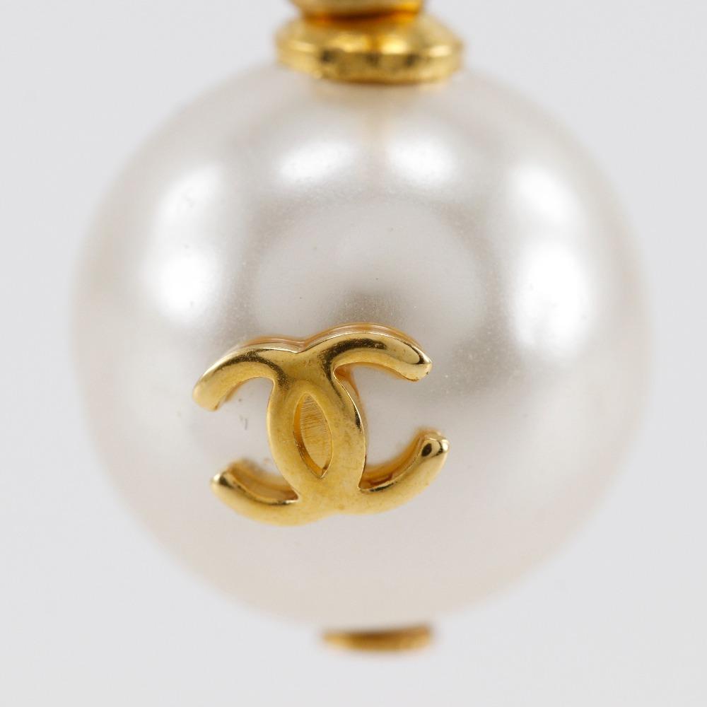 Chanel COCO Mark Piercing Creolen Vergoldet/Kunstperle 5,8g Damen Gebraucht