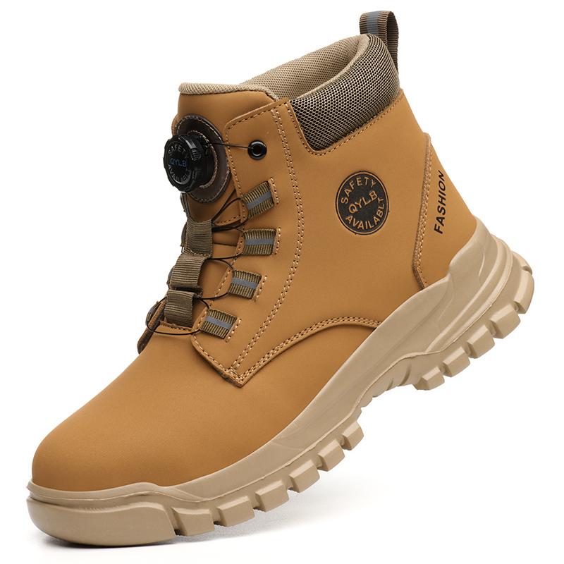 Rotating button Work Boots Men Shoes Puncture-Proof Safety Shoes Men Steel toe shoes Waterproof Protection Shoes Security Boots