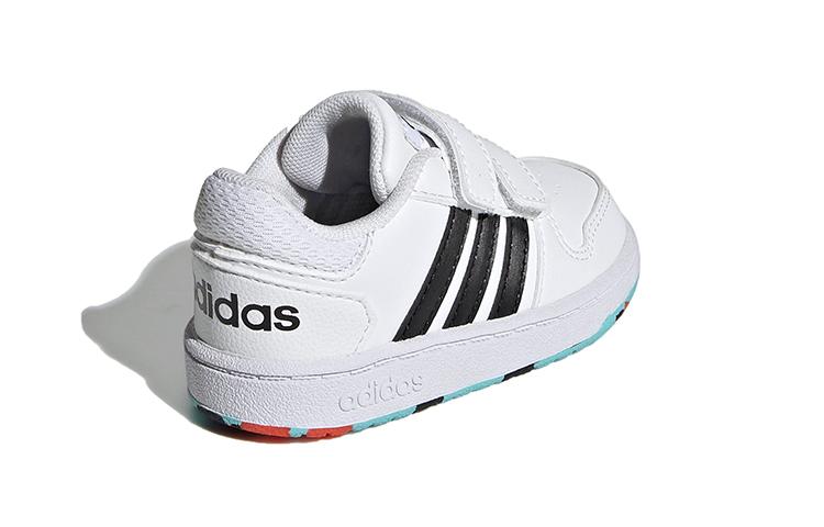 Adidas Neo Hoops 2.0 Abrasion Resistant Low top Toddler Shoes White Black Infant And Toddler H01551