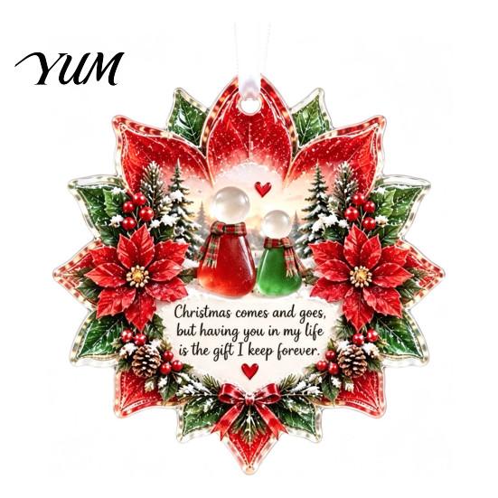 Seasonal Home Decorations Heartfelt Holiday Keepsake Ornament, Acrylic Hanging Decoration for Loved Party Decor Ones, Christmas Tree Pendant
