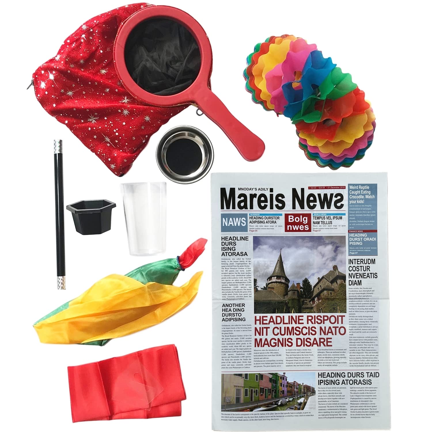 

Magic Set (6 types): Magic Tricks, Magic Supplies, Magic Bag, Wand, Handkerchief, Coins