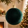 Großer samtiger aufblasbarer Weihnachtsball: Weinrot & Dunkelgrüner Feiertags-Hängeornament