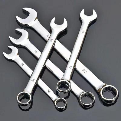 Industrial Mirror Finish Dual-Ended Wrench for Automotive Repair - Multi-Functional Open-End Tool