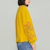 Lee Logo Embroidered Cartoon Anime Print Round Neck Sweatshirt Women Sweatshirt Yellow LWT004212CUH00FA01727