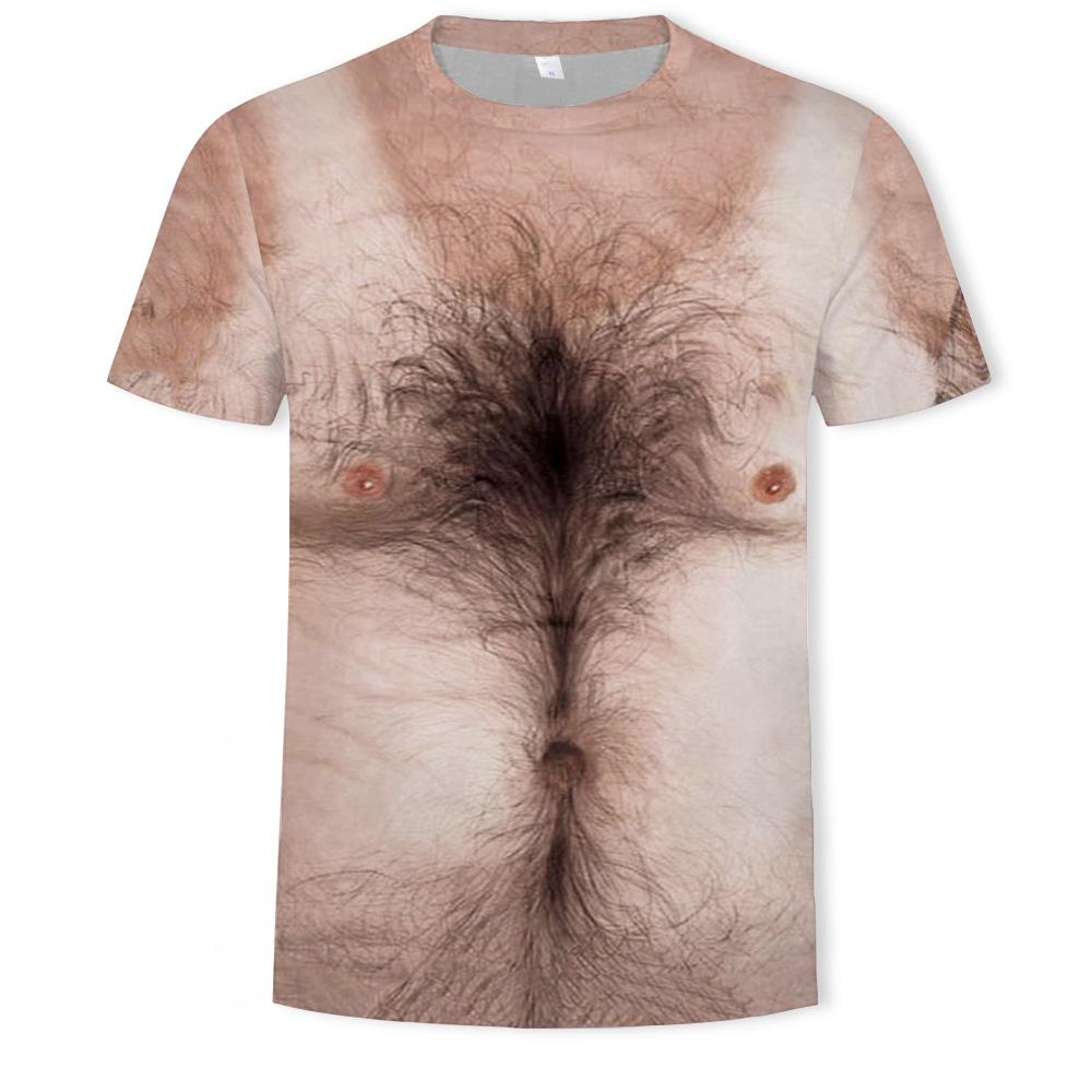 BOLIV MODA Muscle zomer-T-shirt voor heren, 3D digitaal bedrukte herentop met korte mouwen 3XL