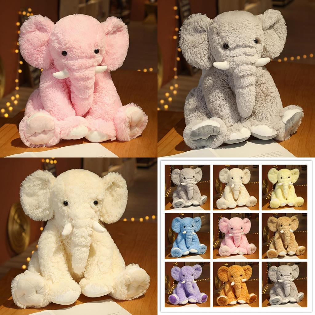 Elephant Plush Toy Stuffed Animal With Soft Pp Cotton Filling For Kids Nursery Decor