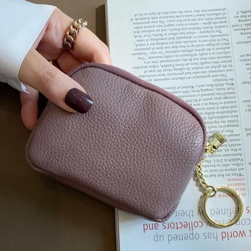Mode Echtes Leder Kurz Damen Geldbörse Clutch Münzfach Kartenhalter Organizer Taschen Mini Reißverschluss Niedlich Geldbeutel
