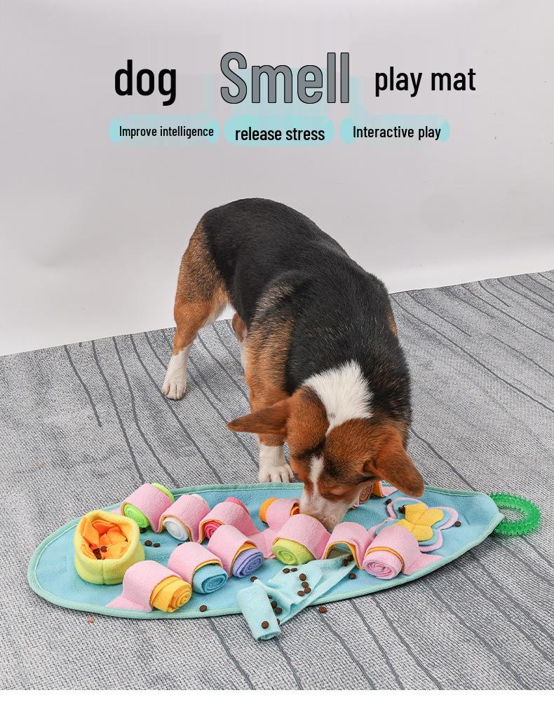 Pet Sniffing Puzzle Mat: Slow Feeder & Emotion Soother for Dogs & Cats