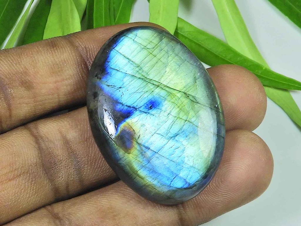 29X41X5MM Multi Fire Labradorite Oval Cabochon Loose Natural Gemstone 83Cts. SK-3949