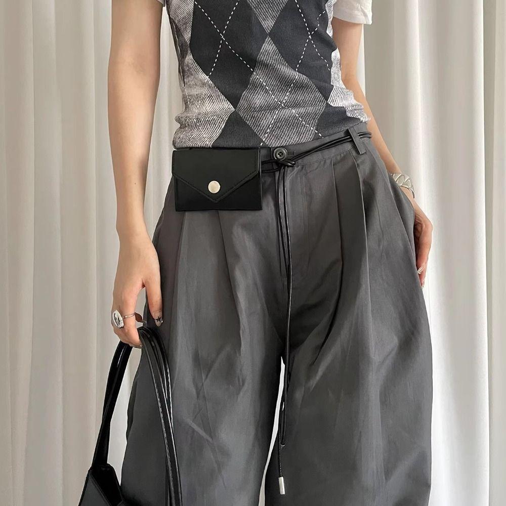 Y2k Leather Waist Bag Vintage Dress Jeans Belt Trendy Envelop Waist Rope  Waist Accessories
