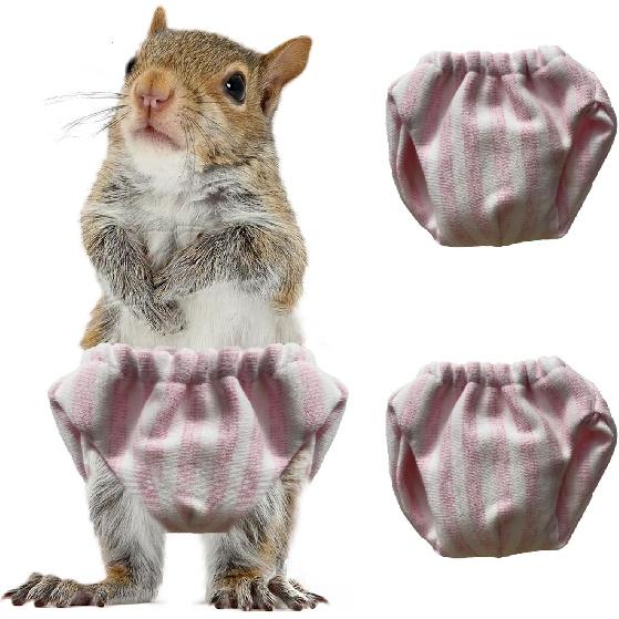 2PCS Small Pet Diapers,Adjustable Sugar Glider Diapers Climbing Diapers,Washable,Specially Designed for Use On Pet Squirrels Small Medium Guinea Pig.