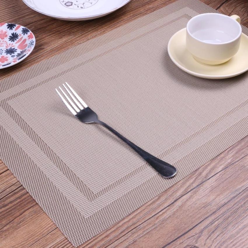 PVC Placemat Waterproof Easy Clean Table Mat Disc Pads Bowl Pad Coasters Table Cloth Slip-resistant for Dining Table Decoration