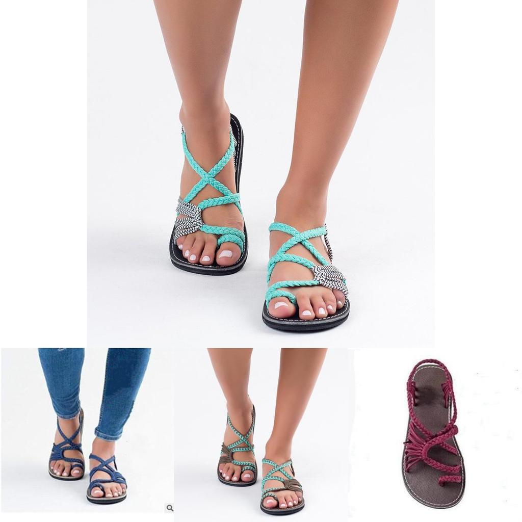 Bohemian Flat Flip Flops Sandals With Elegant Bandages For Stylish Summer Outings