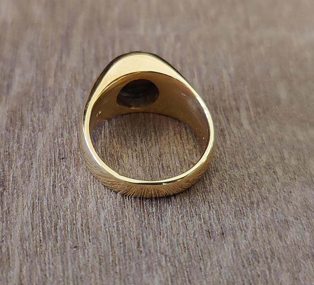 Tiger Eye Ring, Men Women Signet Ring, 7x8 Mm Gemstone, 925 Solid Sterling Silver, Handmade Jewelry, Gift for Partner
