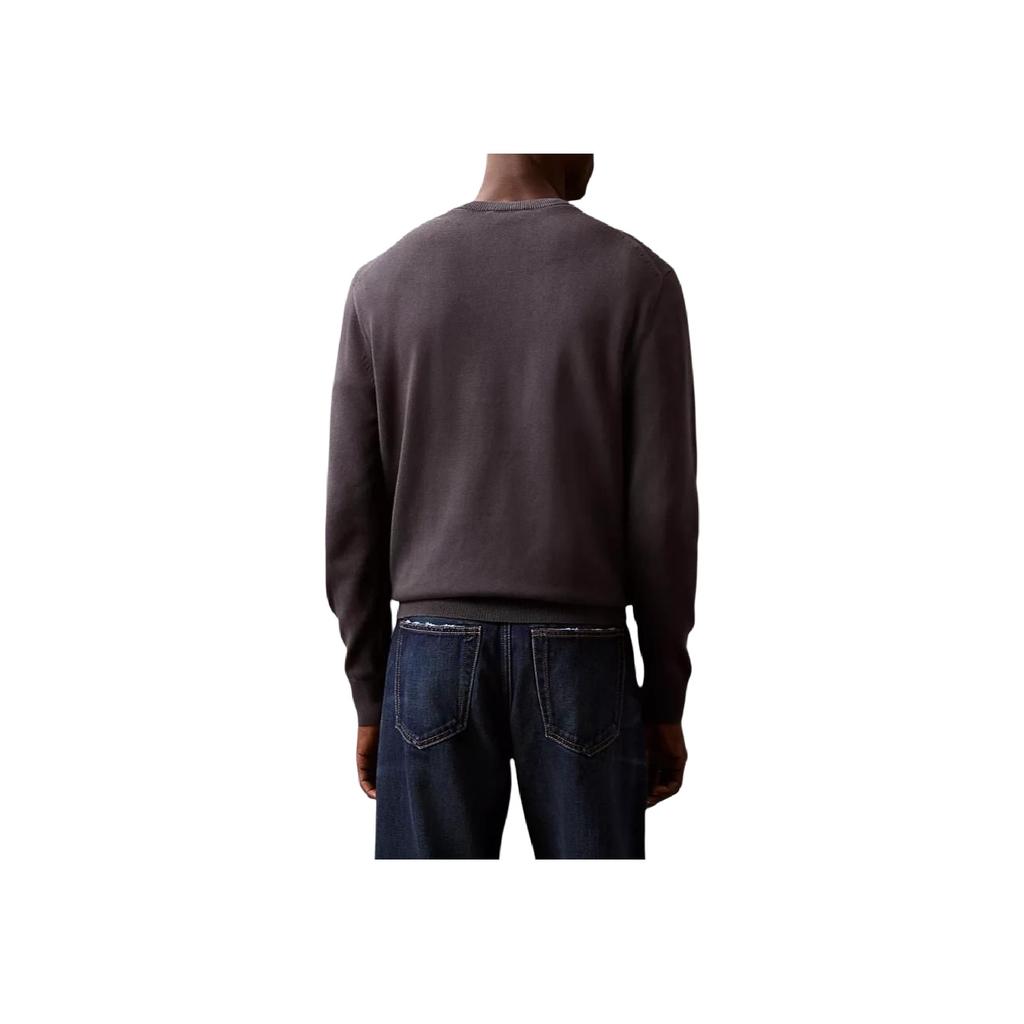 Calvin Klein Minimalist Comfortable Versatile Logo Sweater Men sweater Ebony 40EM300-410
