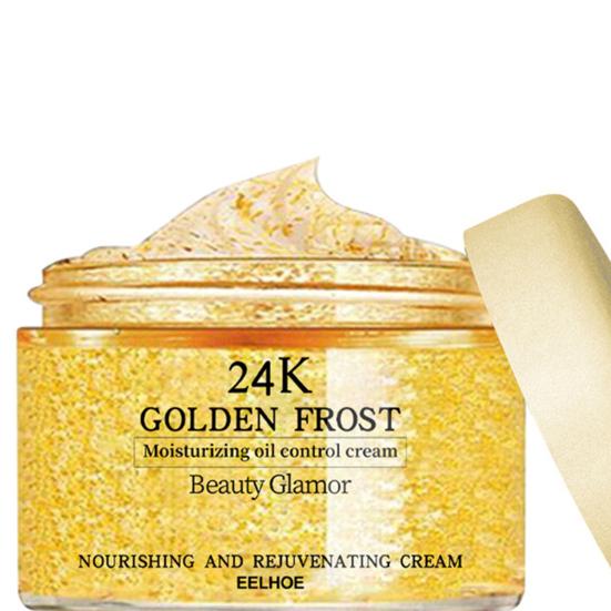 50g/Box Face Cream Non-Irritating Fast Absorption No Alcohol Effective Multifunctional Moisturizing Gentle 24K Golden Frost Oil Control Cream for Girl