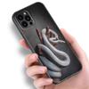 Tier Schlange Handyhülle für Apple iPhone 12 13 Mini 11 14 15 Pro Max 7 8 Plus X XR XS SE 2020 2022 Schwarze Silikonhülle
