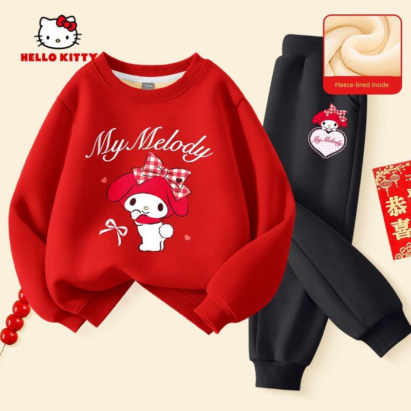Hellokitty Girls' Winter Clothing Set 2025 New Fashionable and Stylish Children's Clothes for New Year Celebrations and New Year Greetings