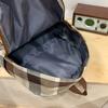 Women Plaid Backpack Campus Student Schoolbag Travel Backpack