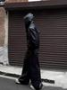 Men's Trendy Black PU Leather Hooded Jacket with Oblique Zipper - Korean Style for Spring and Autumn