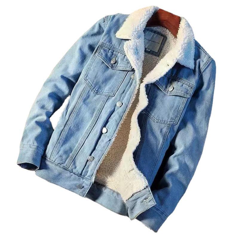 Winter 2022 Herren Koreanischer Stil Samtgefütterte Lockere Jeansjacke - Trendige Japanische Mode