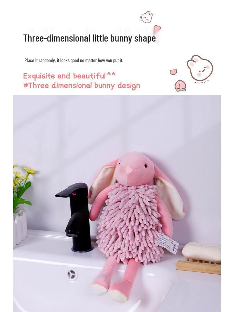Chenille Cartoon Bunny Hand Towel Puppet - Creative Rabbit Plush Toy