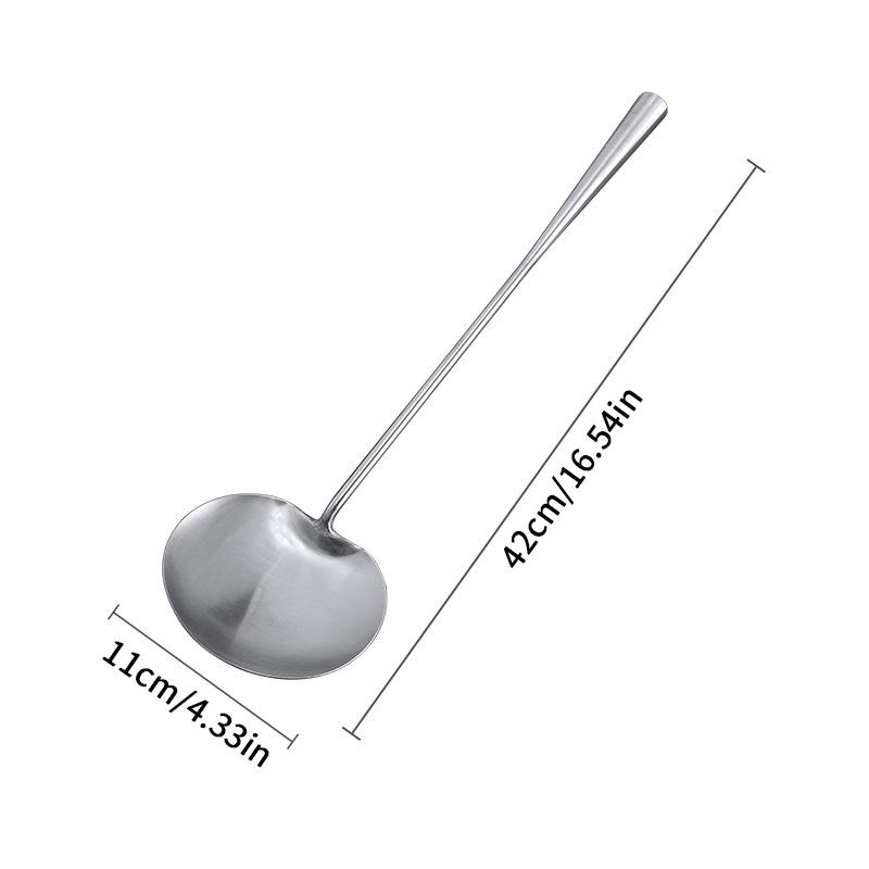 Soup Ladle, Wok Spatula,The Longer Handle Shovel Spoon Rustproof, Heat Resistance, Integral Forming Durable Stainless