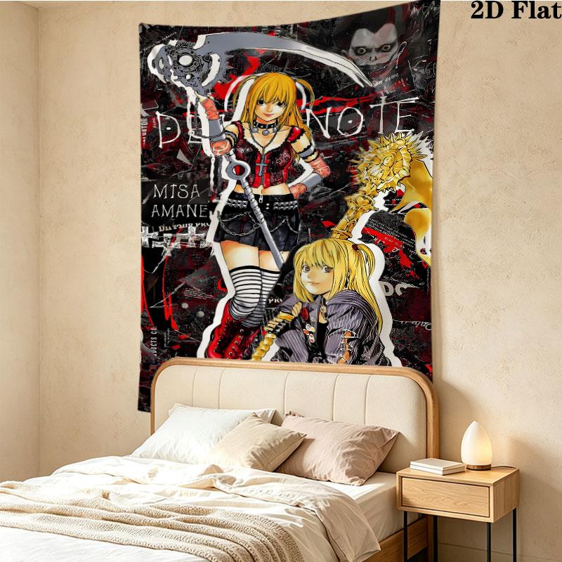 Amane Misa Death Note Wall Tapestry Aesthetic Wall Hanging Printed Fabric Blanket Decorative Tapestries For Bedroom Living Room Home Decor