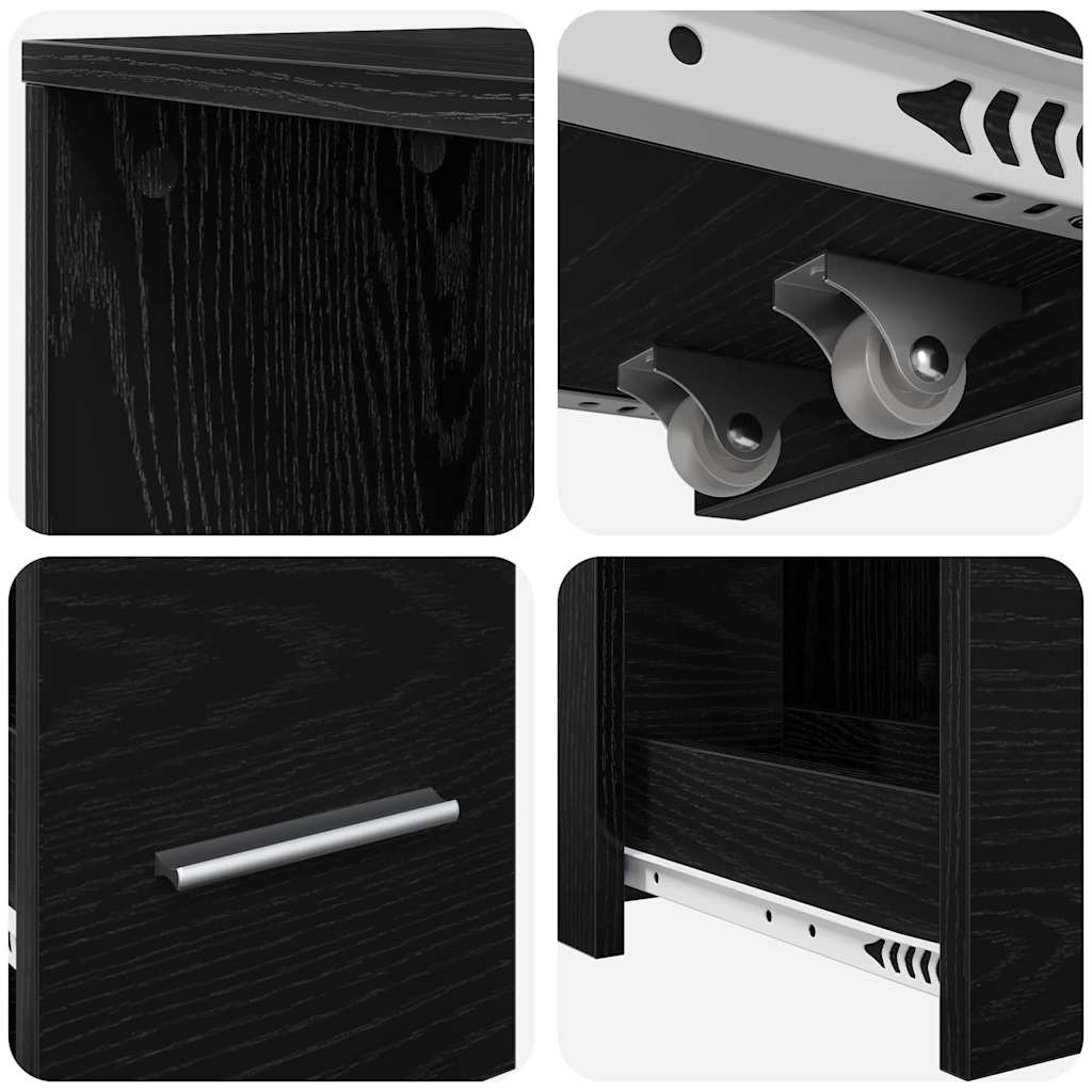 Bathroom Furniture Set Black Oak Look 22 x 41 x 135 cm