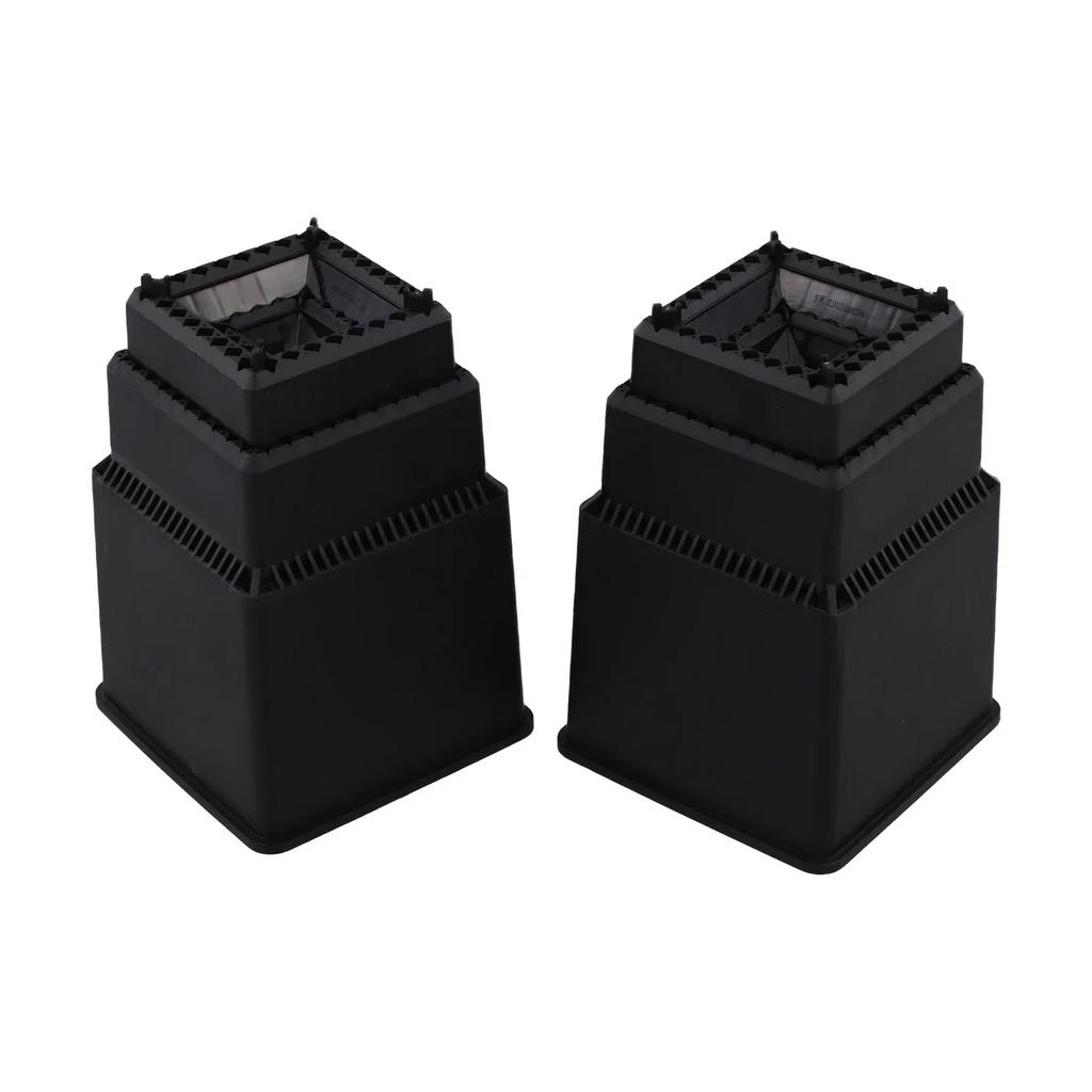 Set aus zwei quadratischen Wurzelkontroll-Blumentöpfen 8 cm und 10 cm atmungsaktiver Kunststoff mit Luftzirkulationslöchern für gesundes Wurzelwachstum