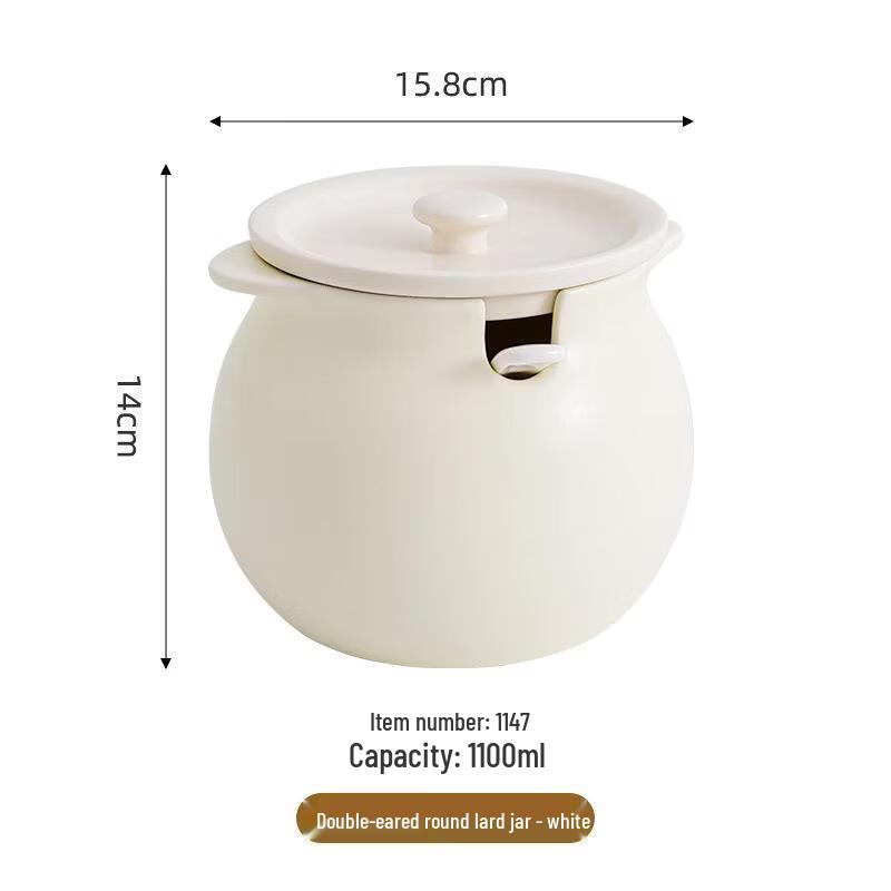 Ceramic Kitchen Storage Jar with Spoon