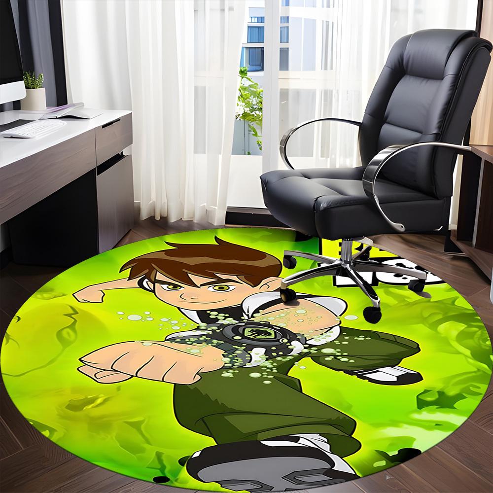 1ks Kulatý koberec Ben 10 do kanceláře, pod kancelářské židle, do ložnice, obývacího pokoje, domácí dekorace a1022300