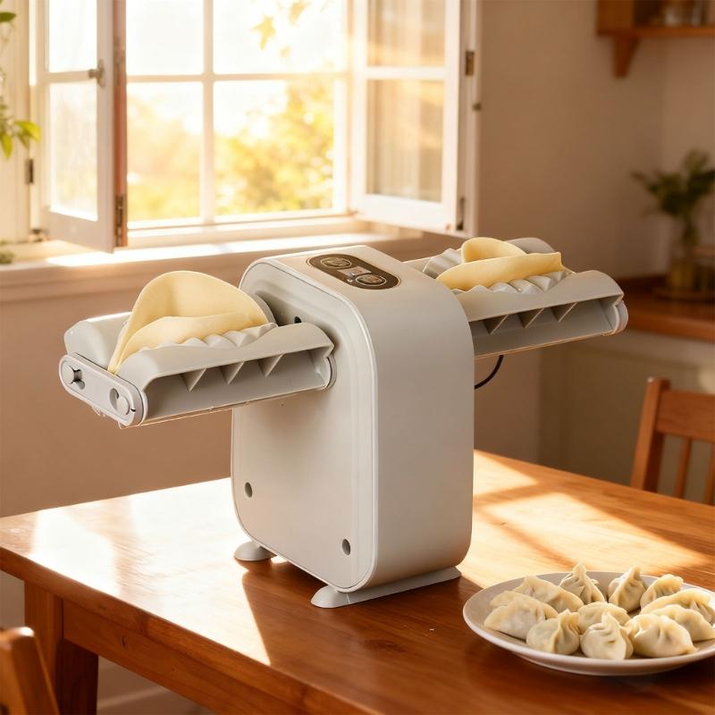USB Rechargeable Electric Dumpling Maker Automatic Manual Function Fast Cooking Tool Dishwasher Safe PP Kitchen Gadget