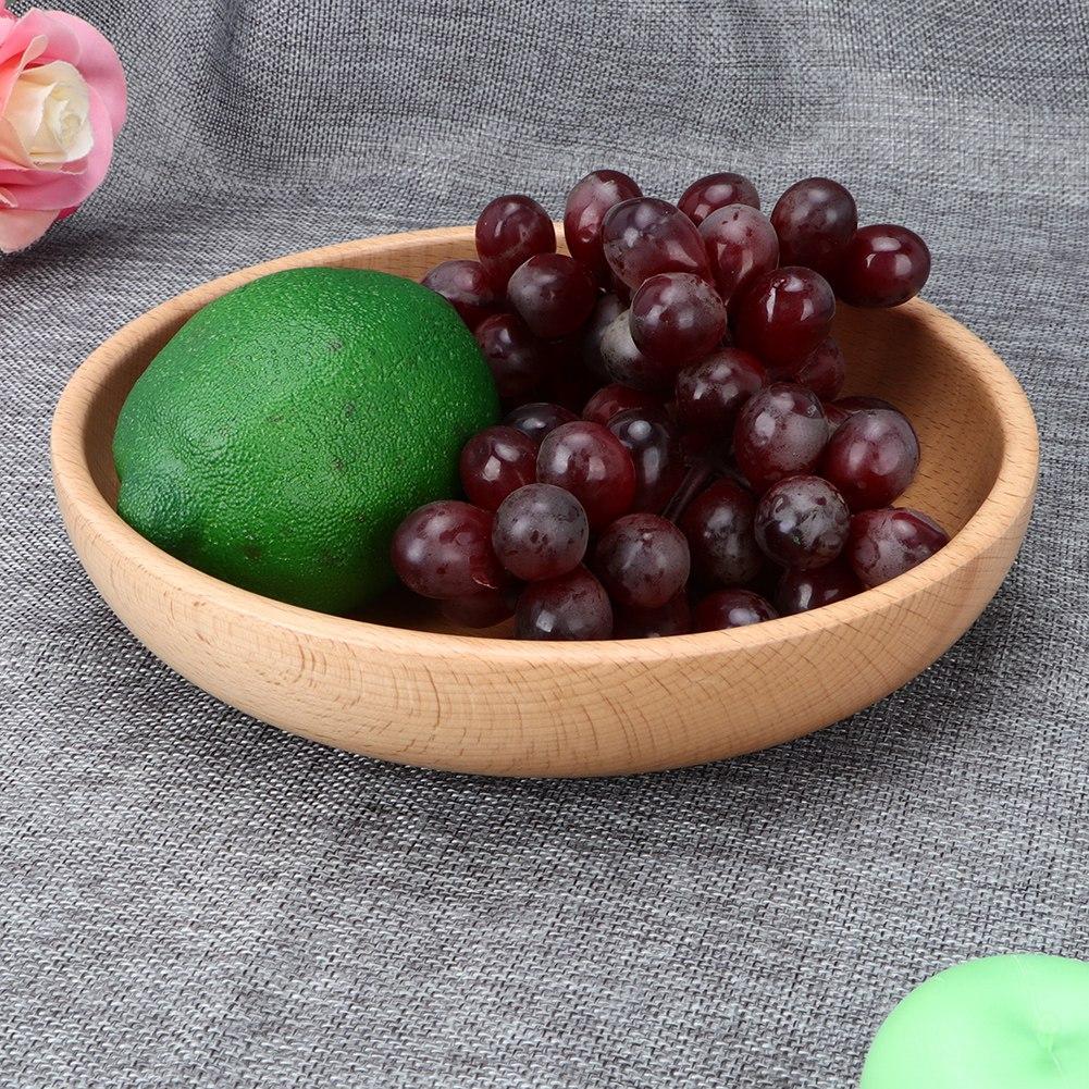 20cm Wooden Plate Round Natural Wood Serving Tray Tea Food Server Dishes Water Drink Platter