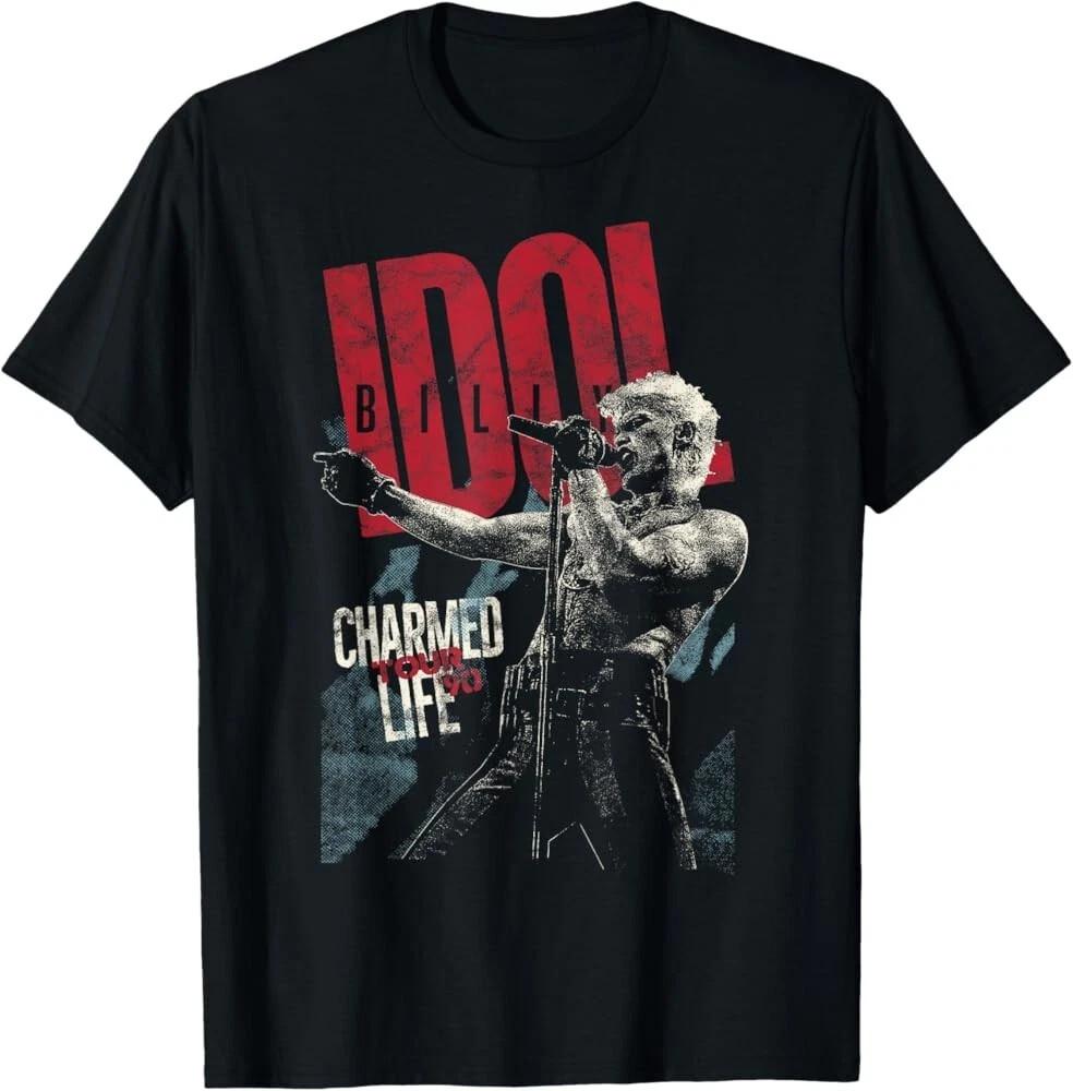 NEW Billy Idol Charmed Life Tour 90 Black Cotton  Full Size S-5XL Unisex T-Shirt L