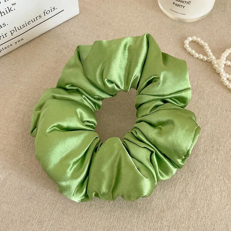 Pillow Sleep Headband Elastic Ponytail Scrunchie for Women Hair Accessories Girls Soft Solid Satin Filled Cotton Big Bands