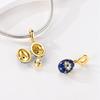 Original 925 Sterling Silver Bead Charms Golden Eye Openable Easter Egg Pendant Fit Original Bracelet For Women DIY Jewelry Gift