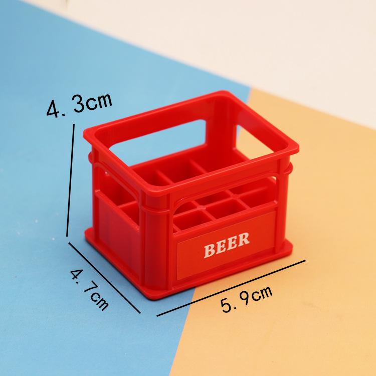 Japanese Bo11 Doll House Mini Simulation Beer Frame Beverage Basket Miniature Model Shooting Props Play House Toy
