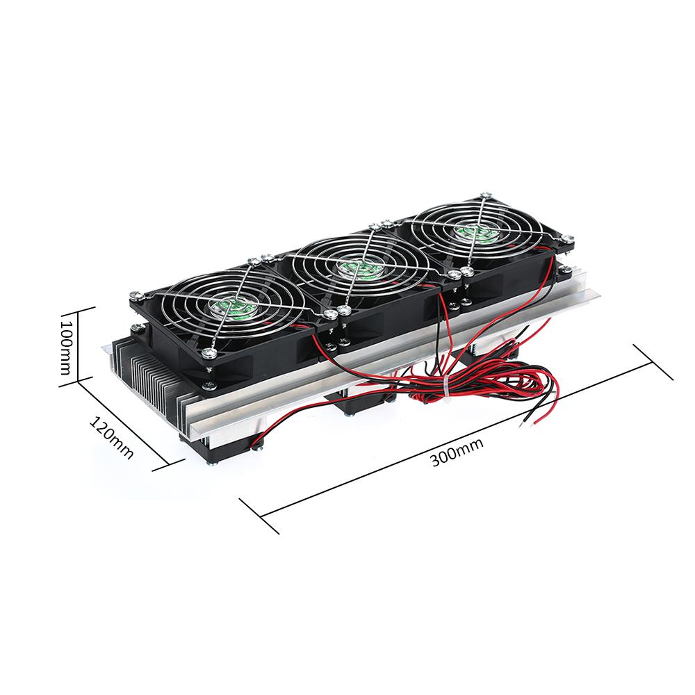 

180W Trinuclear Thermoelectric Peltier Refrigeration Air Cooling System Kit Cooler 3xFan