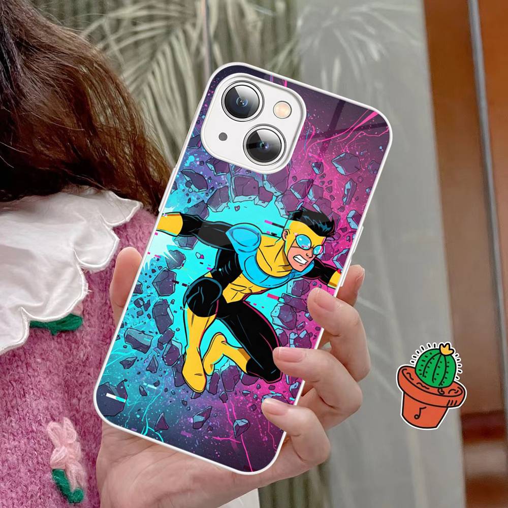 Cool I-InvincibleS Phone Case Tempered Glass For Iphone 14 13 12 11 Pro Mini XS MAX 14Plus X XS XR Cover iphone 14 pro