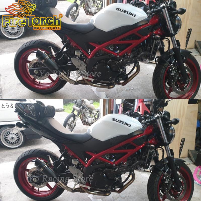 Slip-On Motorcycle Escape Exhaust For SUZUKI SV650 SV650X SV650S SV 650 2016 2017 2018 2019 2020 51mm Interface Middle Link Pipe