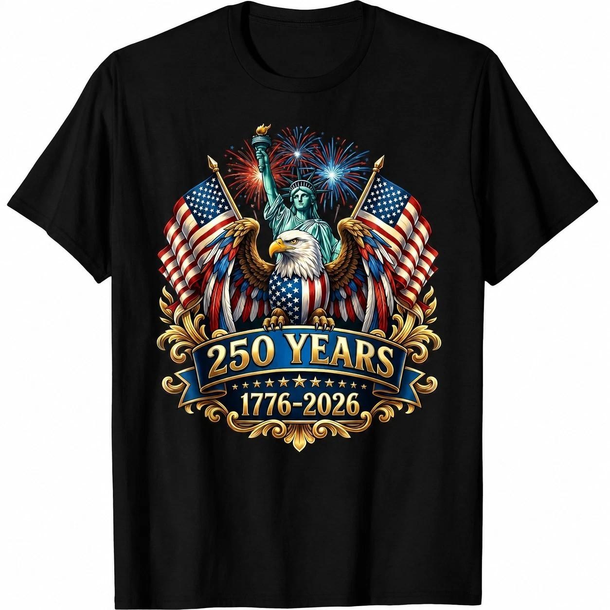 America 250th Anniversary Patriotic 4th Of July Graphic Tee XXXL