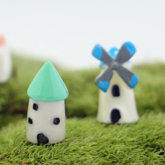 2 Pcs Mini Windmill Lighthouse Figurine Tiny Lighthouse Resin Model for Micro Landscape DIY Dollhouse Accessories Bonsai Planter Pots Crafts