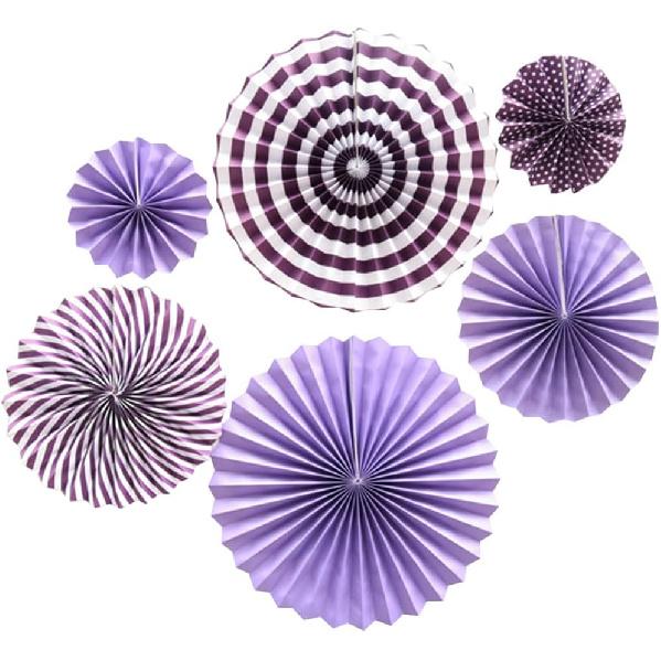 Ruidee 6 PCS Paper Fan Decorations Hanging Paper Fans Decorations with Colorful Paper Fans Rainbow Hanging Paper Fan for Party Decorations Festival